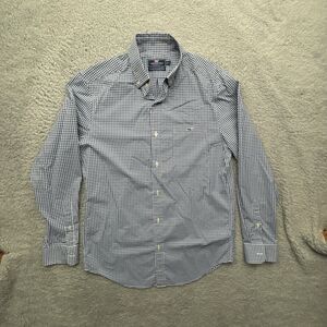 Vineyard Vines Shirt Mens S Blue Gingham Plaid Classic Fit Tucker Nylon